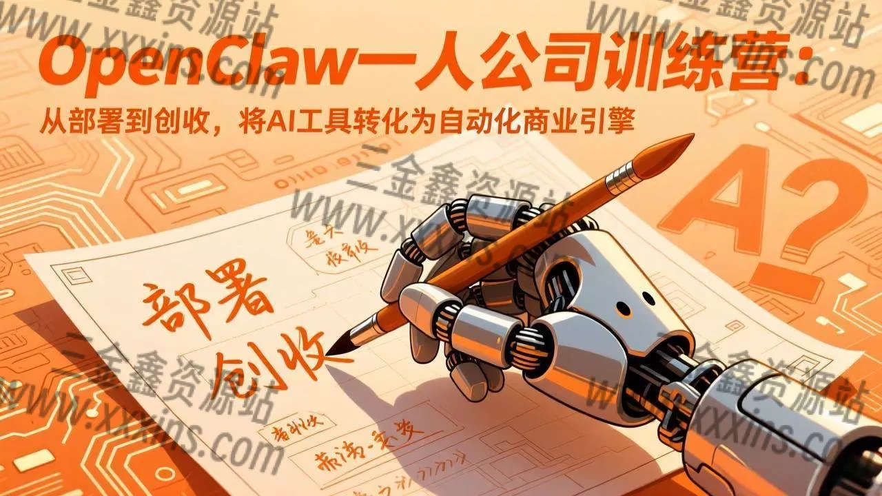 （17540期）OpenClaw一人公司训练营：从部署到创收，将AI工具转化为自动化商业引擎-三金鑫资源站
